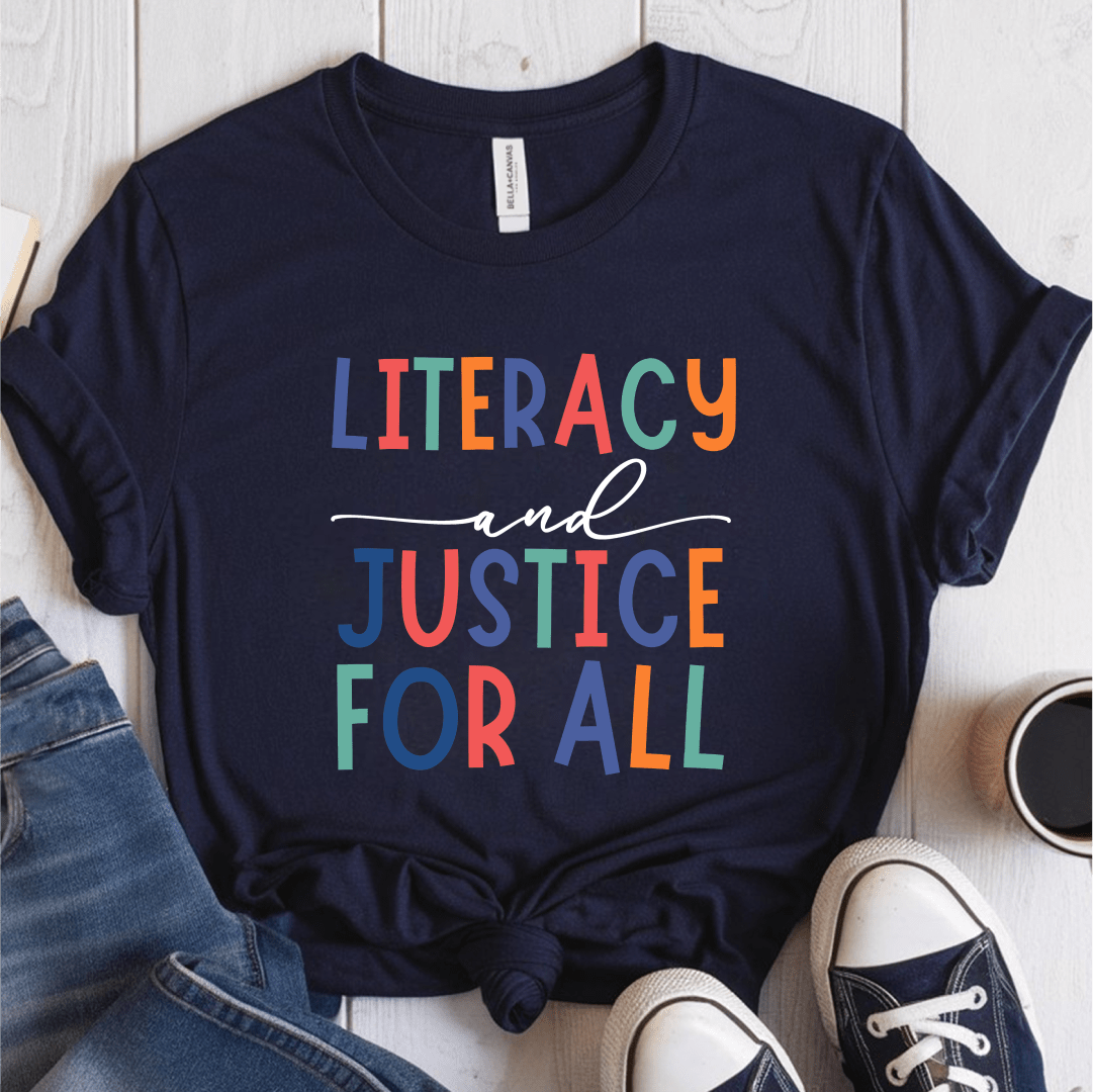 T-Shirt Navy / S Literacy and Justice For All T-Shirt