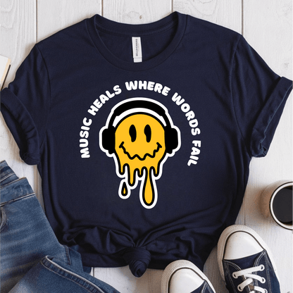 T-Shirt Navy / S Music Heals Where Words Fail T-Shirt