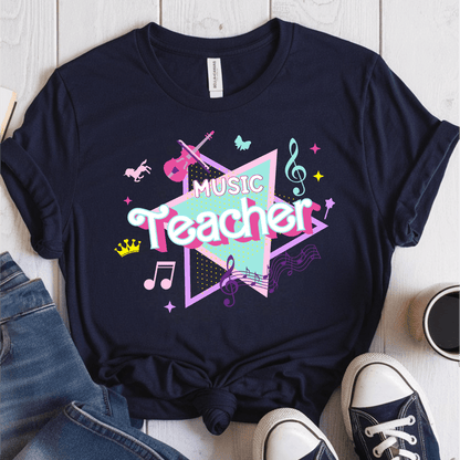 T-Shirt Navy / S Music Teacher Barbie T-Shirt