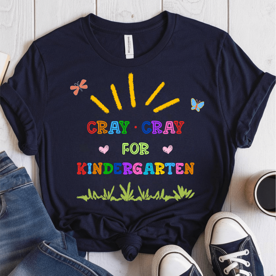 T-Shirt Navy / S Personalized Cray Cray For Grade Butterfly Colorful T-Shirt