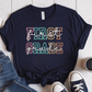 T-Shirt Navy / S Personalized Grade College and Cursive Pastel T-Shirt