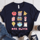 T-Shirt Navy / S Personalized Name Cute Pastel Stickers T-Shirt