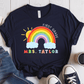 T-Shirt Navy / S Personalized Name Grade Rainbow Sun Colorful T-Shirt