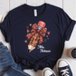 T-Shirt Navy / S Personalized Name Pencil Pattern Bow Hearts T-Shirt