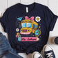 T-Shirt Navy / S Personalized Name School Bus Cute Icon Pencil T-Shirt