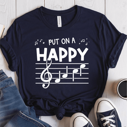 T-Shirt Navy / S Put On A Happy Face (Music) T-Shirt