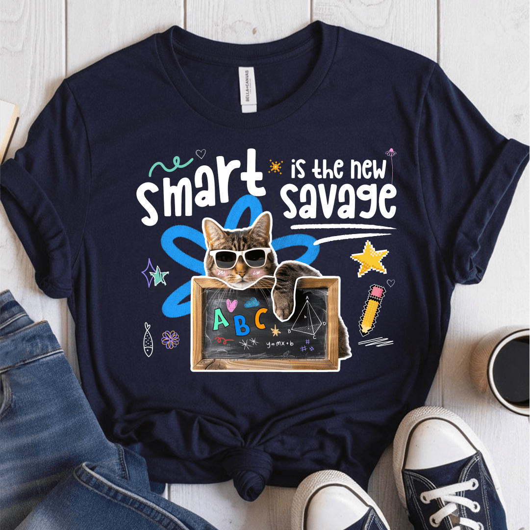 T-Shirt Navy / S Smart Is The New Savage T-Shirt