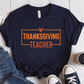 T-Shirt Navy / S Thanksgiving Teacher T-Shirt