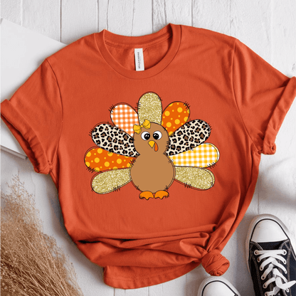 T-Shirt Orange / S Glitter Turkey T-Shirt