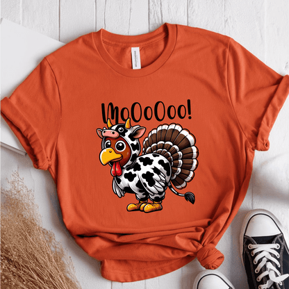 T-Shirt Orange / S Moo Turkey Cow T-Shirt