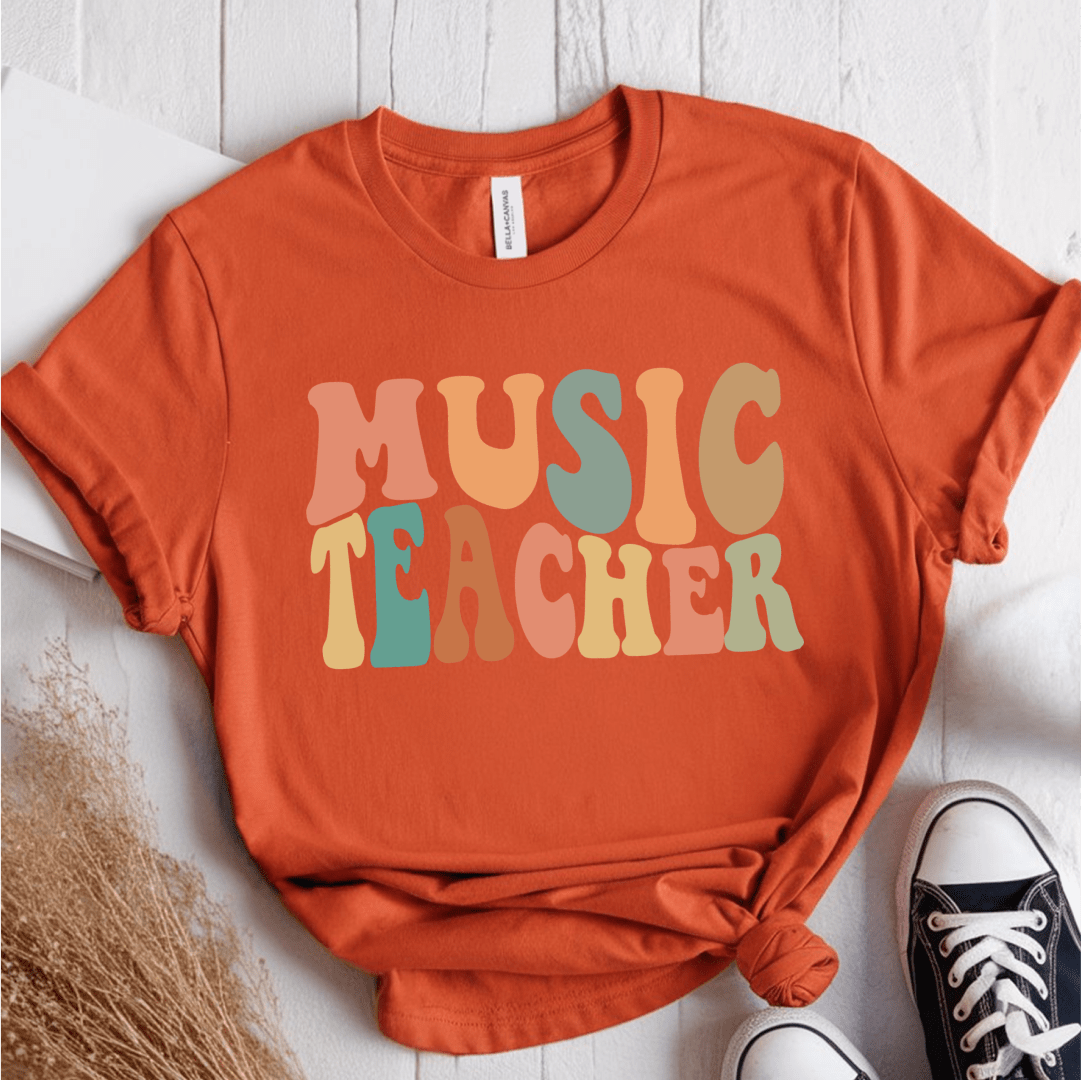 T-Shirt Orange / S Music Teacher Fall Colors T-Shirt