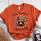T-Shirt Orange / S One Thankful Teacher Pencil Turkey T-Shirt