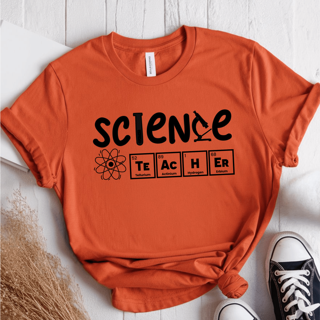 T-Shirt Orange / S Science Teacher Periodic Table T-Shirt