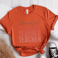 T-Shirt Orange / S Thankful Teacher Multiple Pink T-Shirt