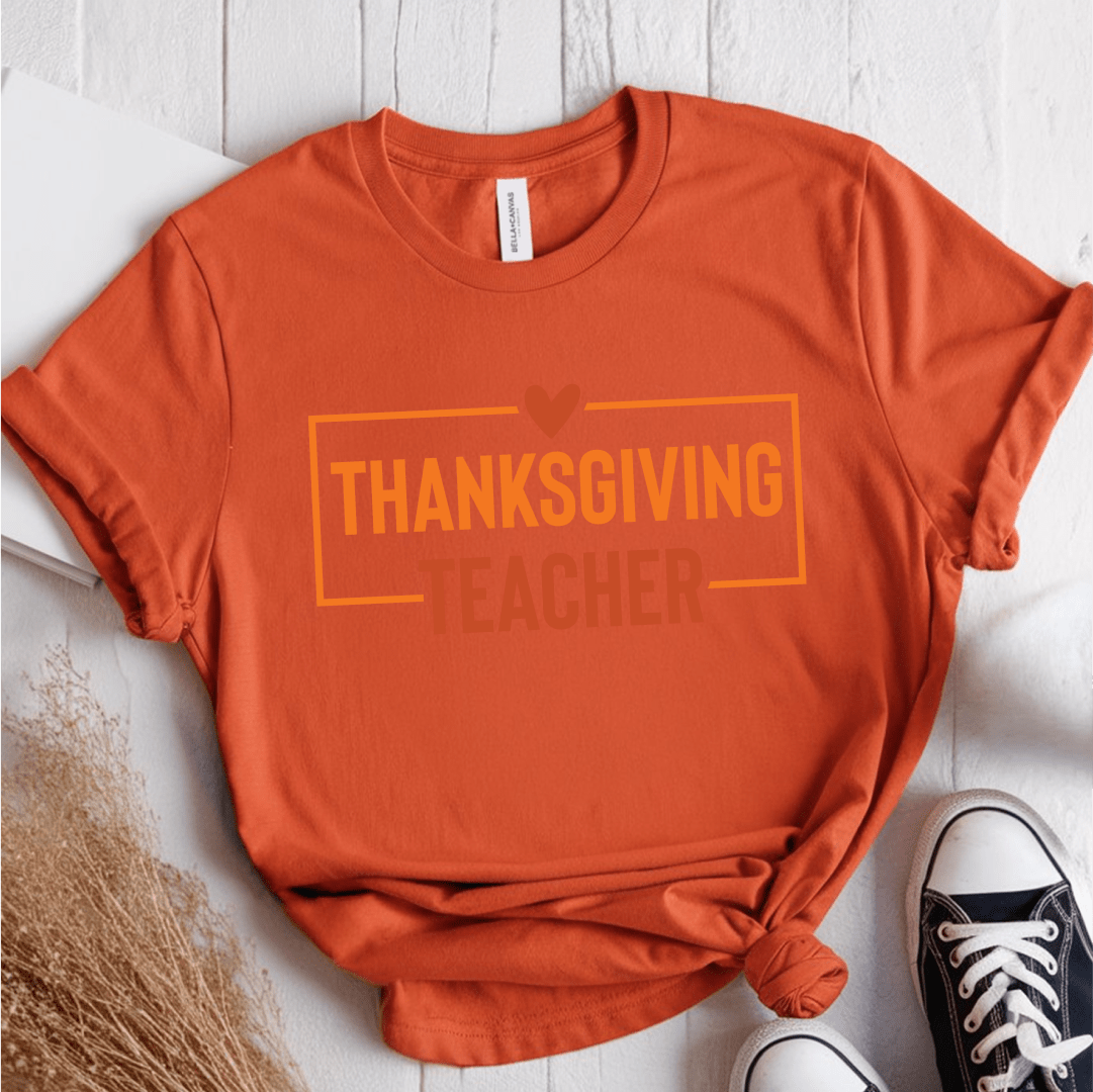 T-Shirt Orange / S Thanksgiving Teacher T-Shirt