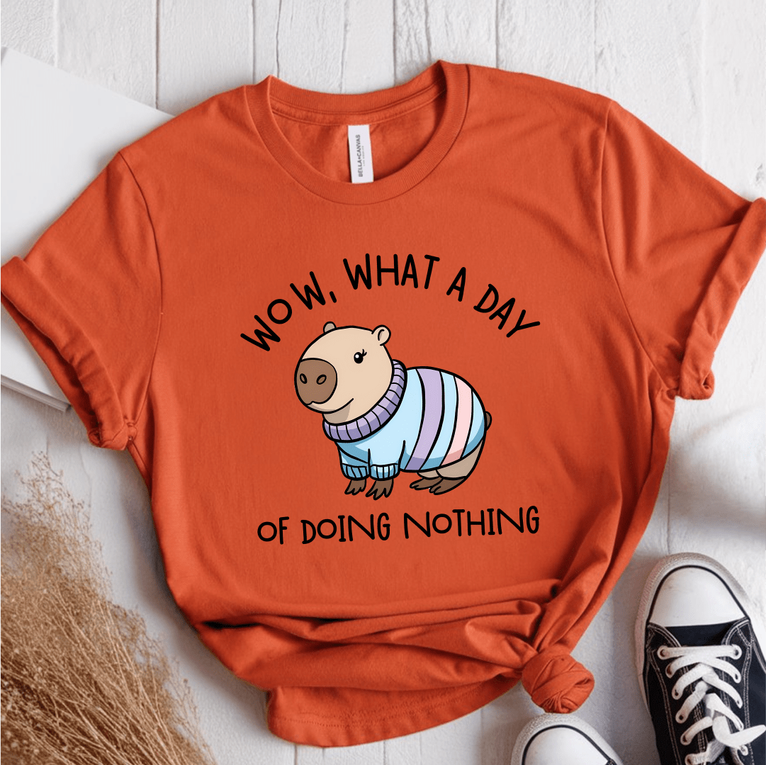 T-Shirt Orange / S Wow What A Day Of Doing Nothing T-Shirt