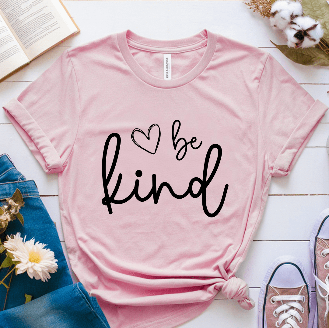 T-Shirt Pink / S Be Kind Heart Sketch T-Shirt