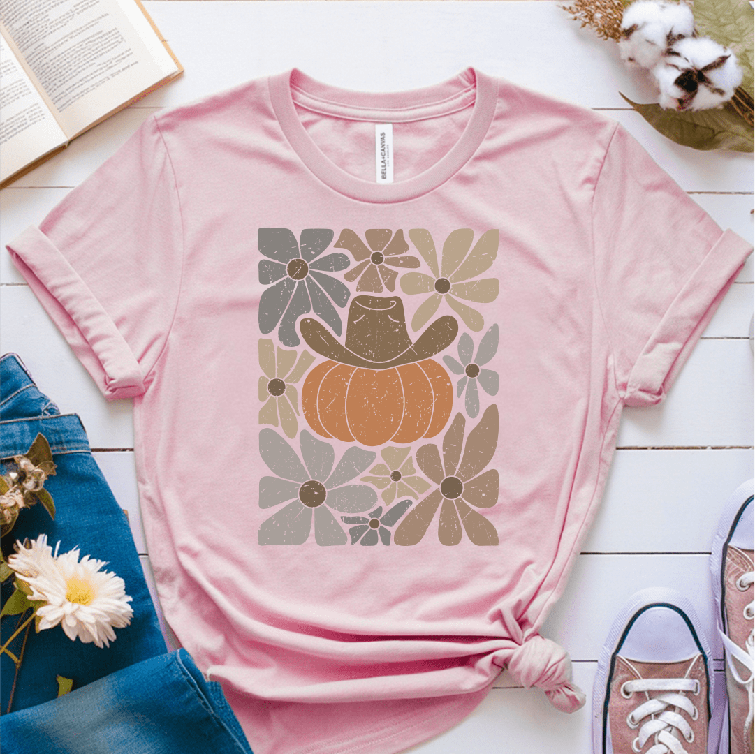 T-Shirt Pink / S Boho Fall Pumpkin T-Shirt