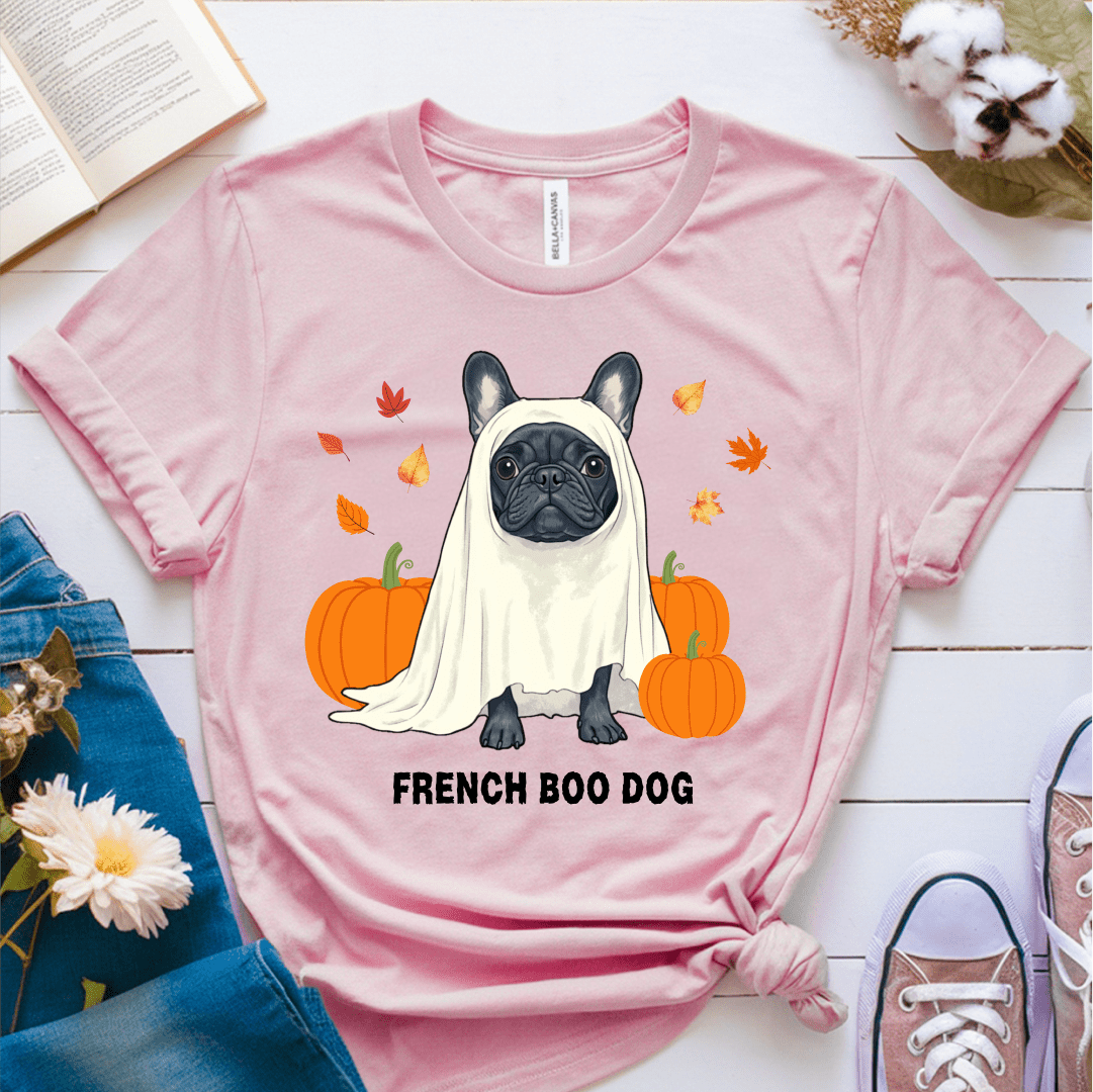 T-Shirt Pink / S French Boo Dog T-Shirt