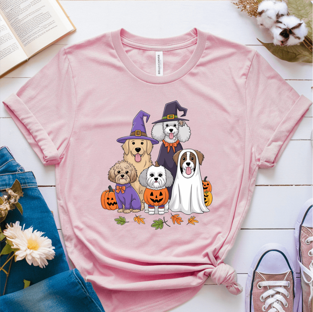 T-Shirt Pink / S Halloween Dogs T-Shirt