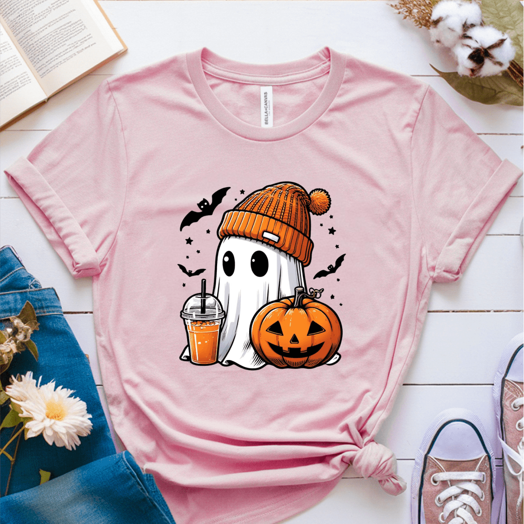 T-Shirt Pink / S Halloween Ghost Fall T-Shirt