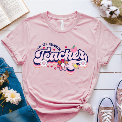 T-Shirt Pink / S Im The Favorite Teacher (pink flowers) T-Shirt