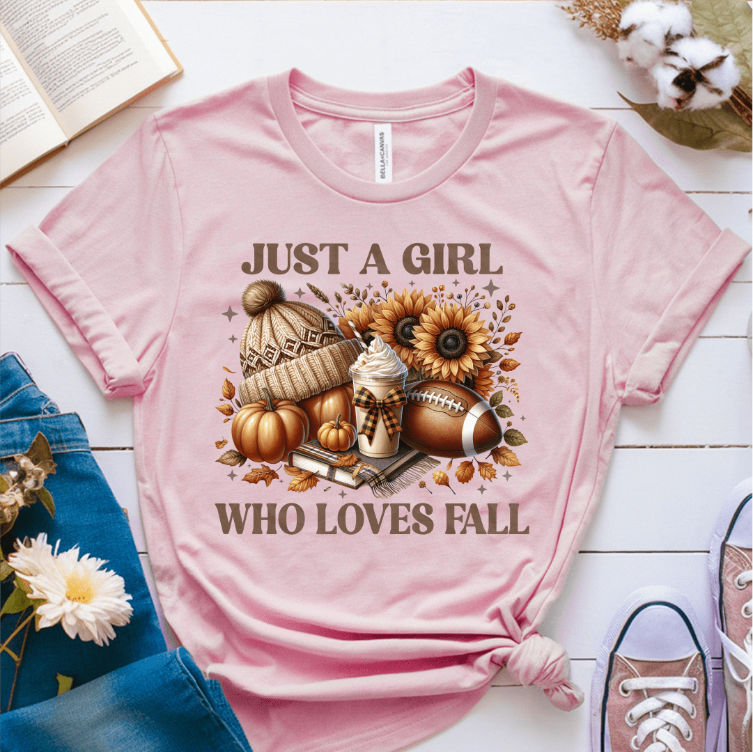 T-Shirt Pink / S Just A Girl Who Loves Fall T-Shirt