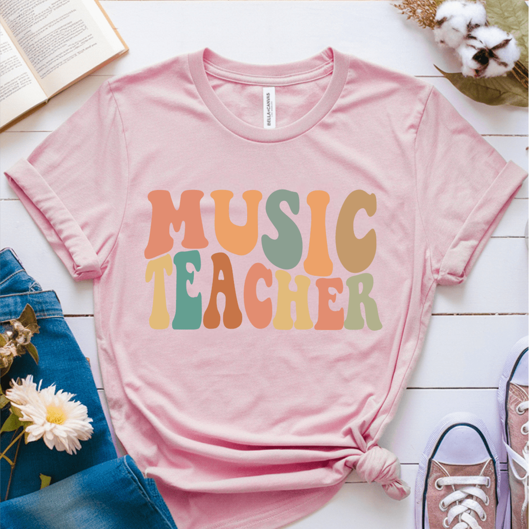 T-Shirt Pink / S Music Teacher Fall Colors T-Shirt