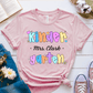 T-Shirt Pink / S Personalized Name And Grade Pastel Flower Heart Cute T-Shirt