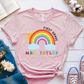 T-Shirt Pink / S Personalized Name Grade Rainbow Sun Colorful T-Shirt