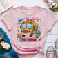 T-Shirt Pink / S Personalized Name School Bus Cute Icon Pencil T-Shirt