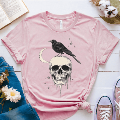 T-Shirt Pink / S Raven Skull T-Shirt