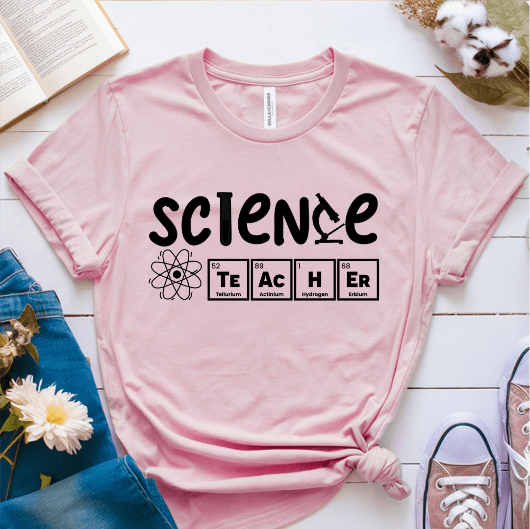 T-Shirt Pink / S Science Teacher Periodic Table T-Shirt