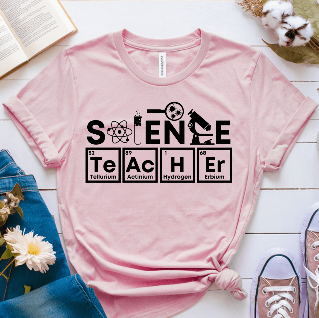 T-Shirt Pink / S Science Teacher Periodic Table T-Shirt