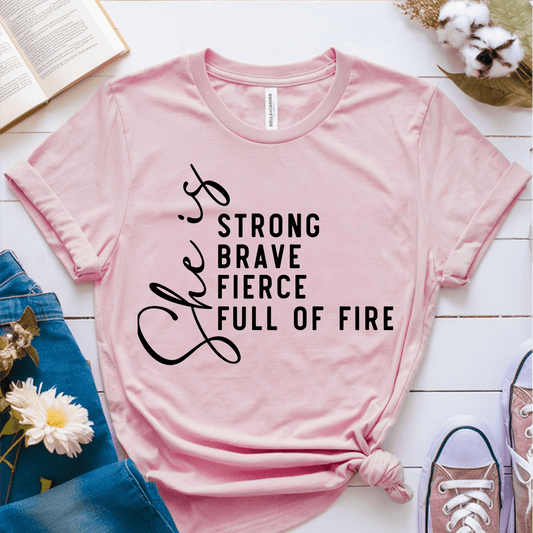 T-Shirt Pink / S She Is Strong T-Shirt