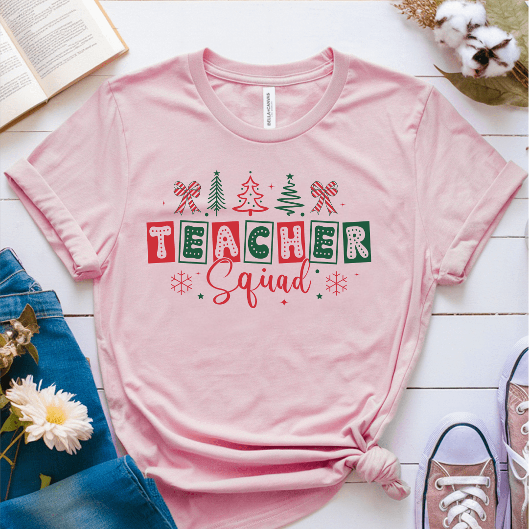 T-Shirt Pink / S Teacher Squad Red Green Boxes T-Shirt