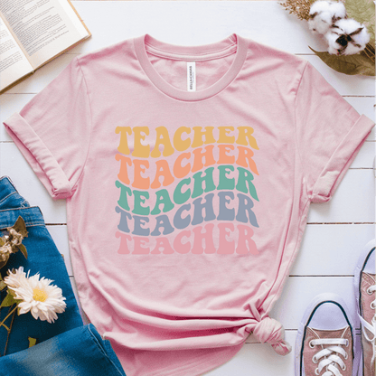 T-Shirt Pink / S Teacher Wavy T-Shirt