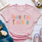 T-Shirt Pink / S Thankful Teacher Pastel Sparks T-Shirt