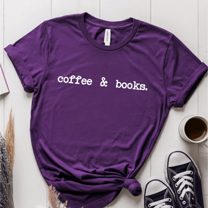 T-Shirt Purple / S Coffee & Books T-Shirt