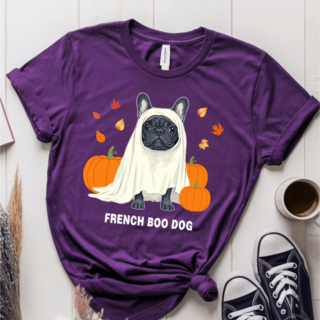 T-Shirt Purple / S French Boo Dog T-Shirt