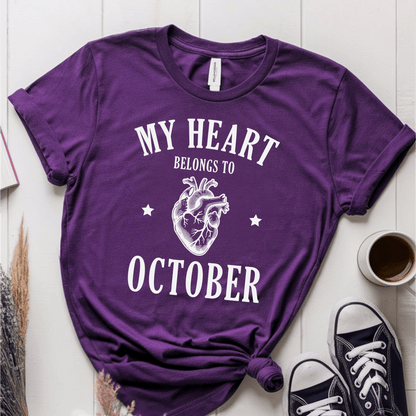 T-Shirt Purple / S My Heart Belongs to October T-Shirt