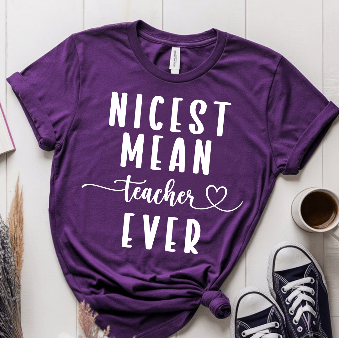 T-Shirt Purple / S Nicest Mean Teacher Ever T-Shirt