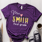 T-Shirt Purple / S Personalized Name And Grade Pencil Heart T-Shirt