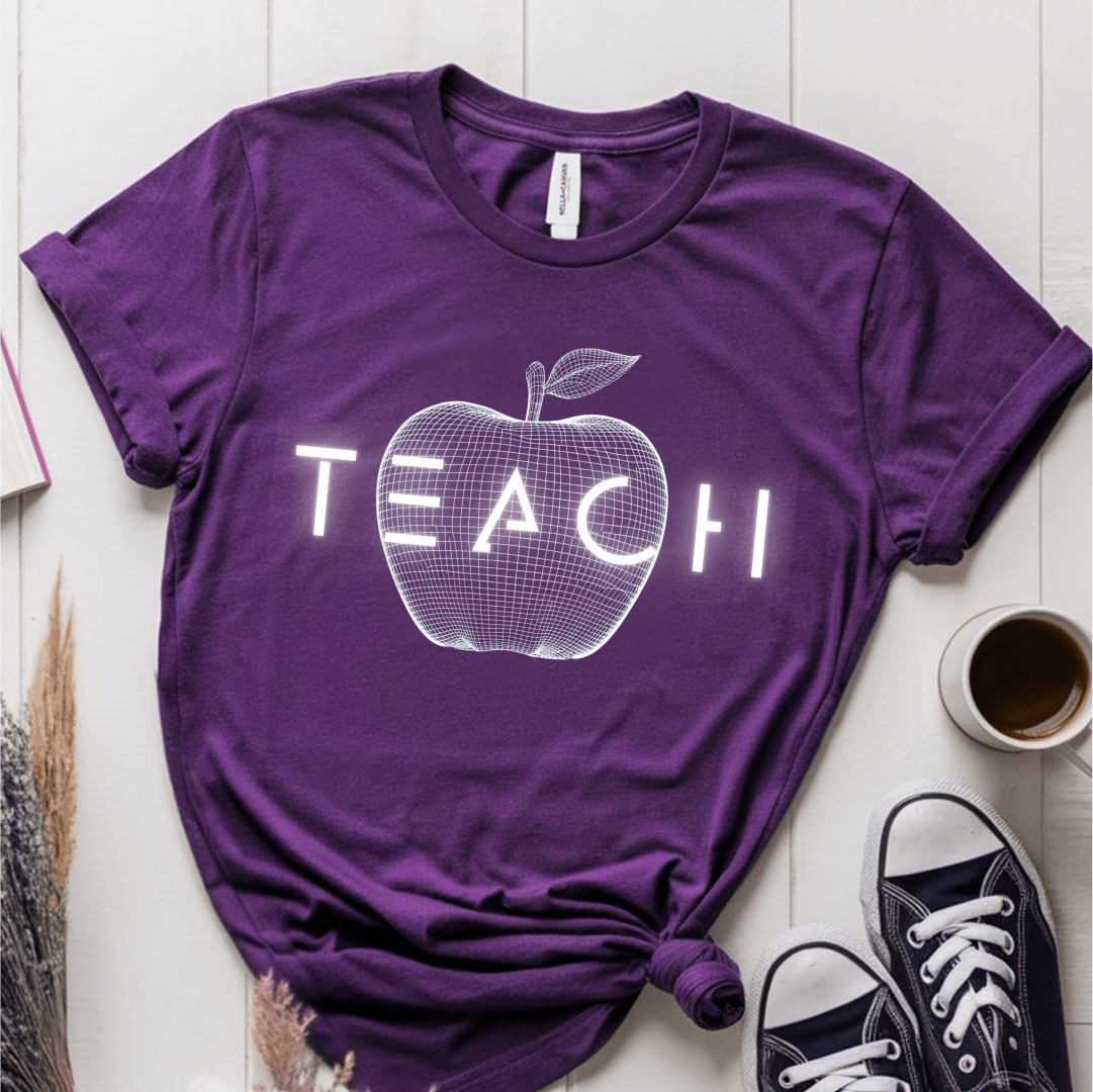 T-Shirt Purple / S Teach Futuristic Apple T-Shirt