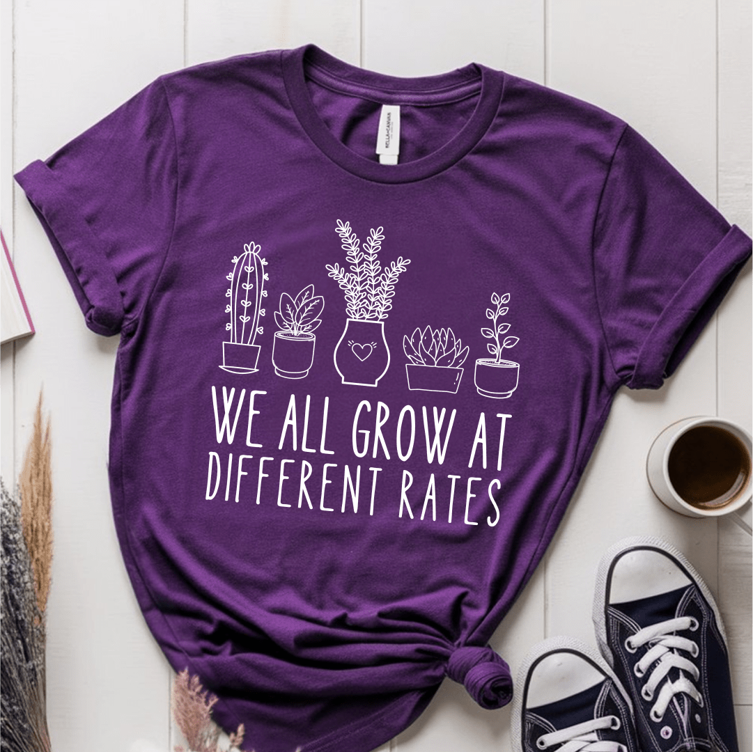 T-Shirt Purple / S We All Grow At Different Rates T-Shirt