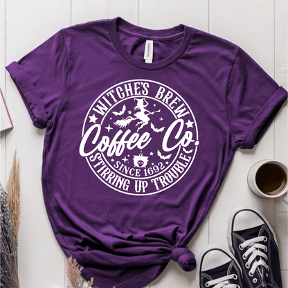 T-Shirt Purple / S Witches Brew Coffee T-Shirt