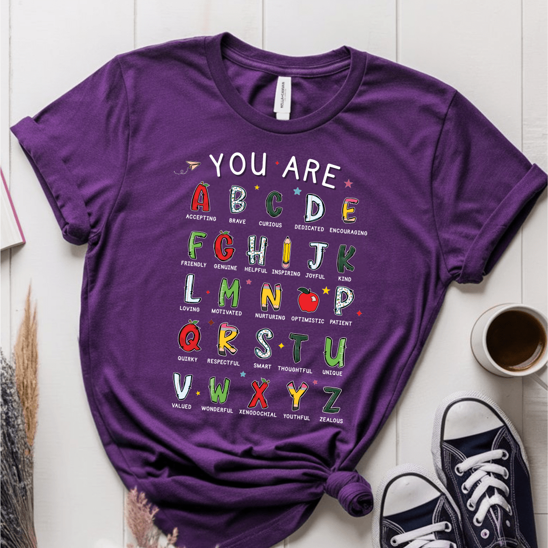 T-Shirt Purple / S You Are Alphabet T-Shirt