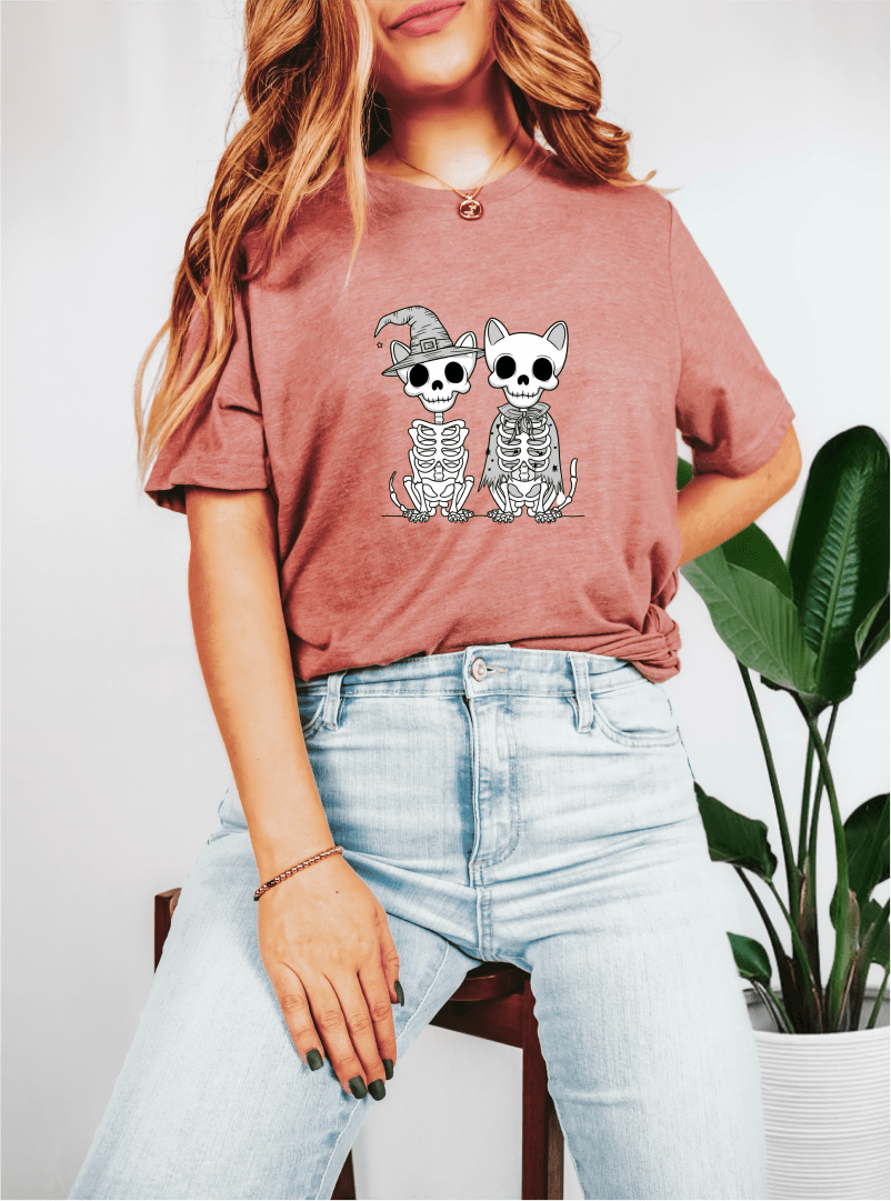 T-Shirt Skeleton Cat Dog T-Shirt