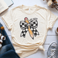 T-Shirt Soft Cream / S Personalized Grade Pencil Checkered Bow T-Shirt