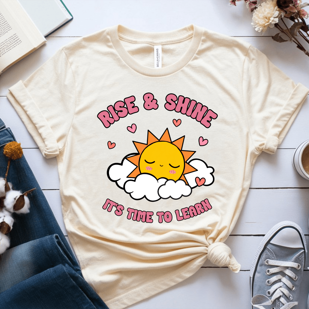 T-Shirt Soft Cream / S Rise & Shine It's Time To Learn T-Shirt
